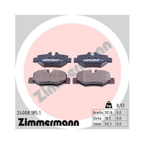 Zimmermann Bremsenset VA + HA Scheiben + Beläge MERCEDES V-KLASSE VITO W447