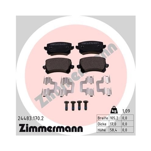 Zimmermann Bremsenset VA + HA Sport Bremsscheiben + Bremsbeläge Skoda Superb