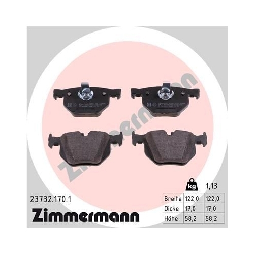 Zimmermann Bremsenset vorne + hinten Bremsscheiben + Bremsbeläge BMW 5er E60 E61