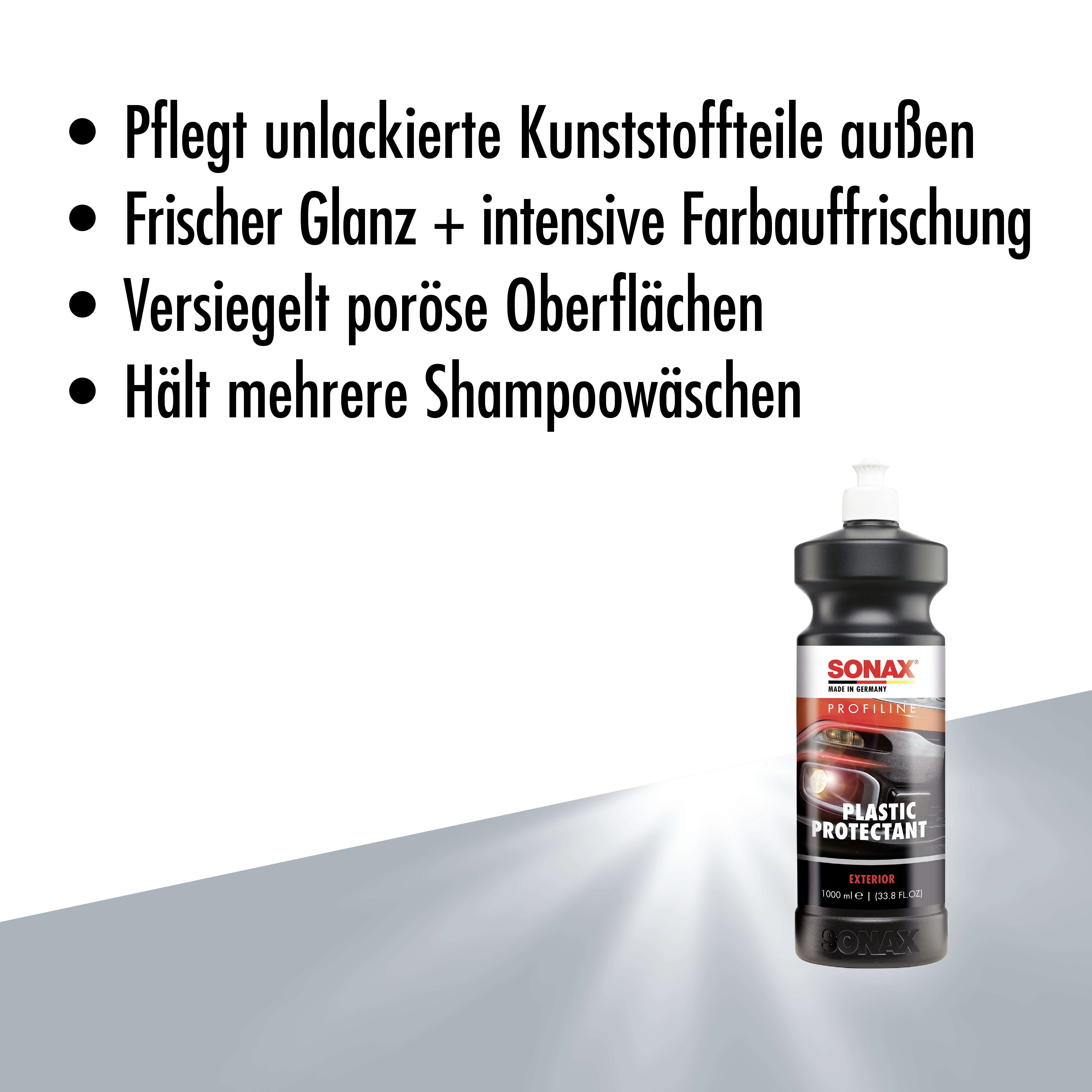 SONAX Applikationsschwamm + Prodiline Kunststoffpflege Set